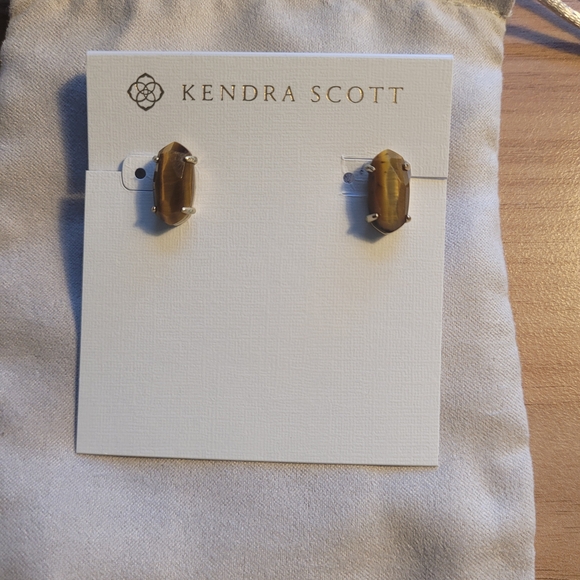 Kendra Scott Tiger's Eye Stud Earrings - Picture 2 of 3
